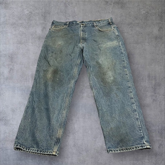 Vintage Carhartt Flannel Lined Denim Jeans 42 X 30 - Picture 3 of 5